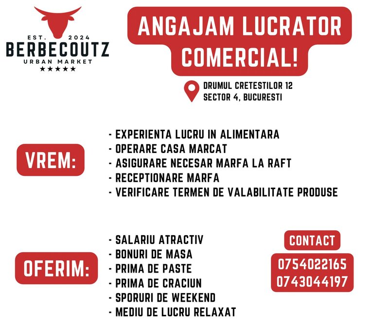 Lucrator comerciali - bacanie/ alimentara.